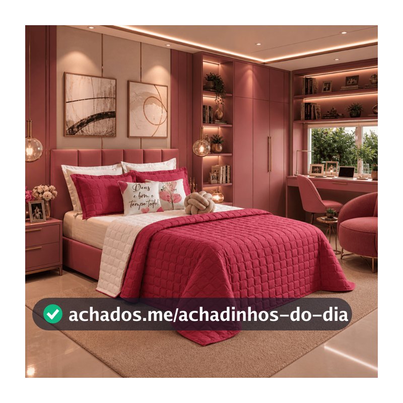Kit Cobre Leito Casal Queen Paris Colcha Dupla Face 08 Peças Cores