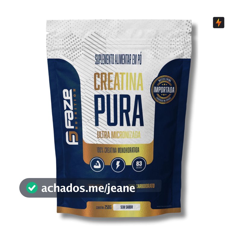 Creatina Pura Ultra micronizada 100% Monohidratada 250g Laudo Aprovado - Faze Nutrition