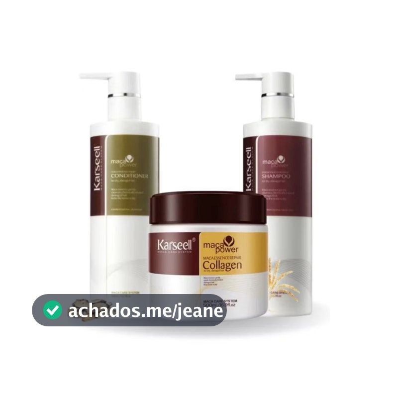 KIT COMPLETO MASCARA + SHAMPOO + CONDICIONADOR  KARSEELL ORIGINAL MACA POWER COLLAGEN ORIGINAL IMPORTADO Karseell .!!!!!