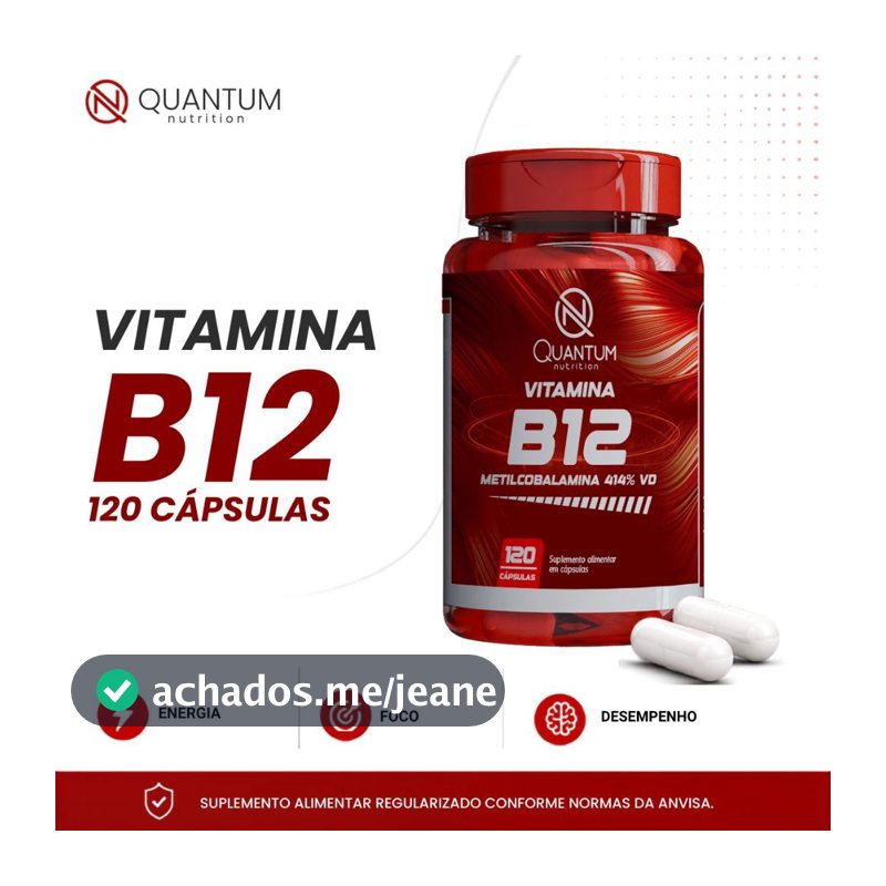 Vitamina B12  Metilcobalamina Disposição Energia Memória Cansaço Suplemento Quantum Nutrition