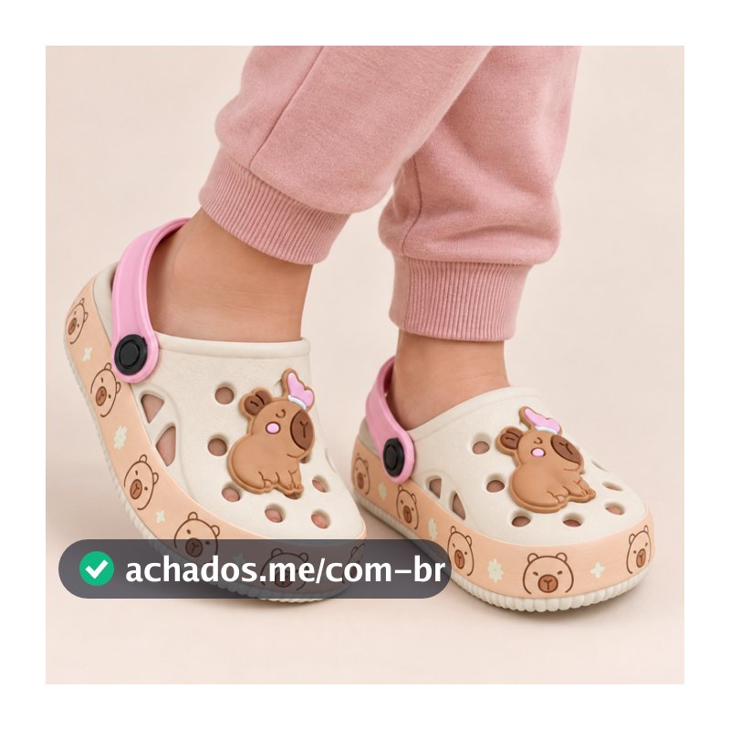 Sandália Babuche Infantil Capivara Menina Feminina Juvenil Leve Macio e Confortável