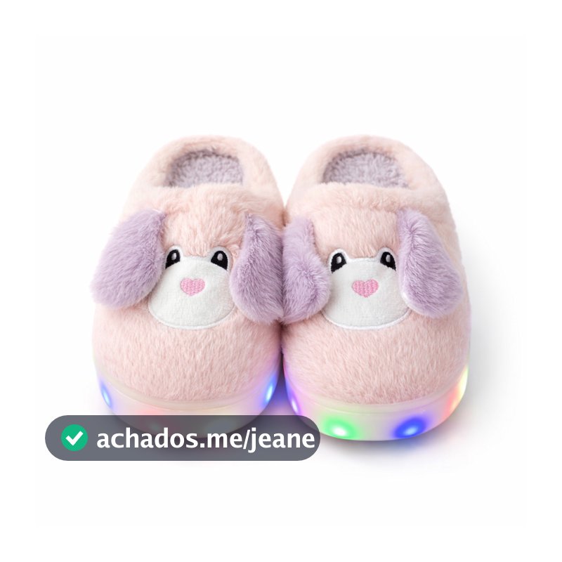Pantufa LED Macia Cachorrinho Chinelo Infantil Inverno ST-F602