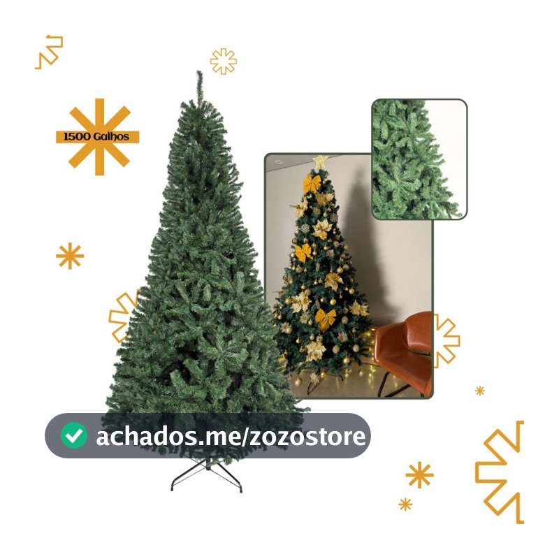 Arvore De Natal Pinheiro 1,5m 1,8m 2,1m 2,4m Tamanho até 1500 Galhos Tradicional Decoração LuvinCo