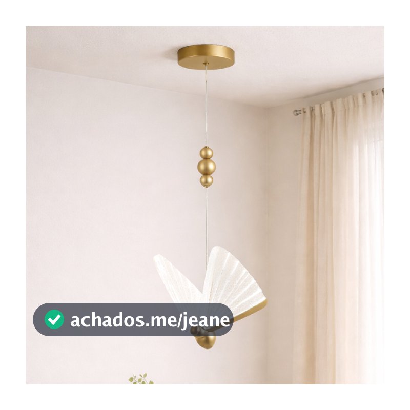 Luminaria Pendente Led Borboleta 6W Seleção de temperatura Quente/Neutro/Frio 20cm Branco Cod:ALUT001952 Alut By Avant