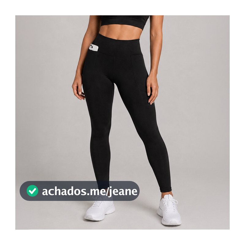 Calça Legging Fitness Feminina Grossa Cintura Alta Com Bolso Zero Transparência Legging feminina