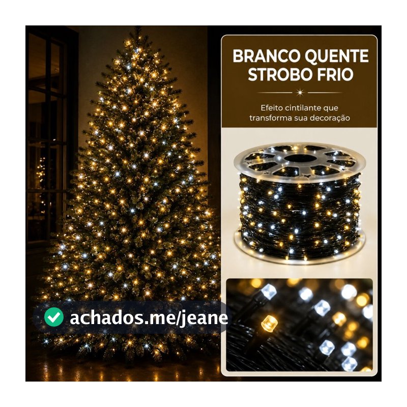 Pisca Pisca Strobo Bivolt IP44 500 / 1000 LEDs Natal Externo