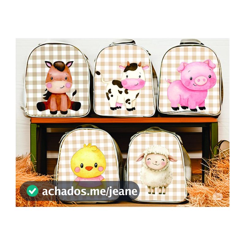 Mochila Fazendinha Infantil para Lembrancinha de Aniversário