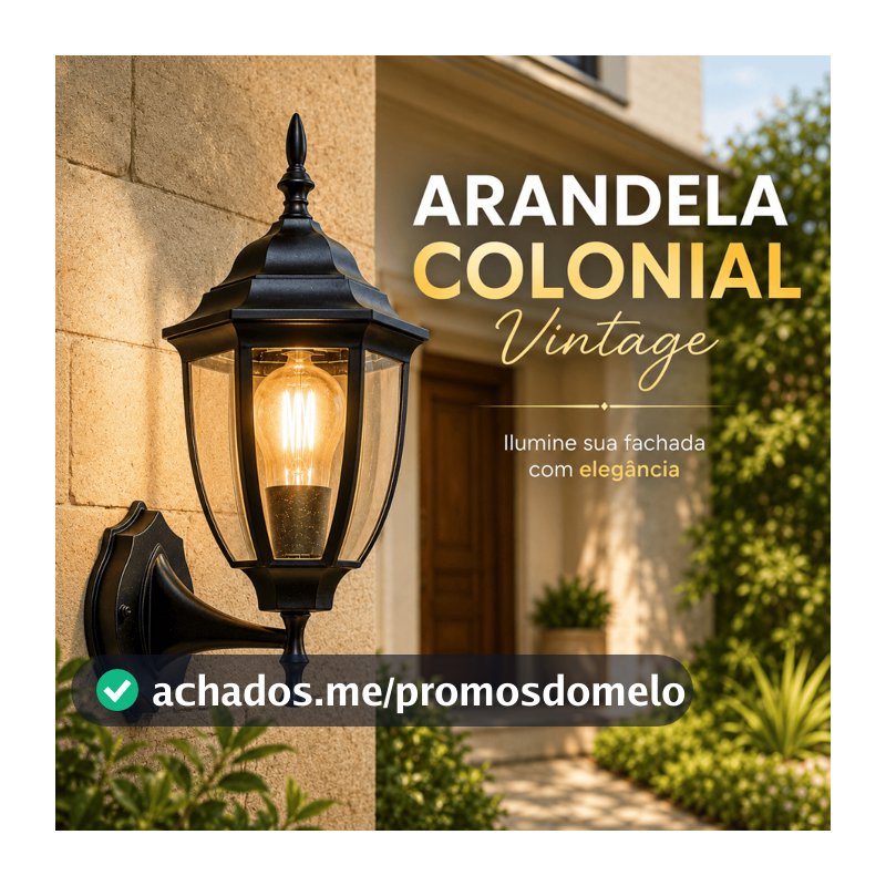 Arandela Iluminação Lustre Parede Design Colonial Rústica Bivolt 110/220v Lâmpada E27 Preta Luz Retro