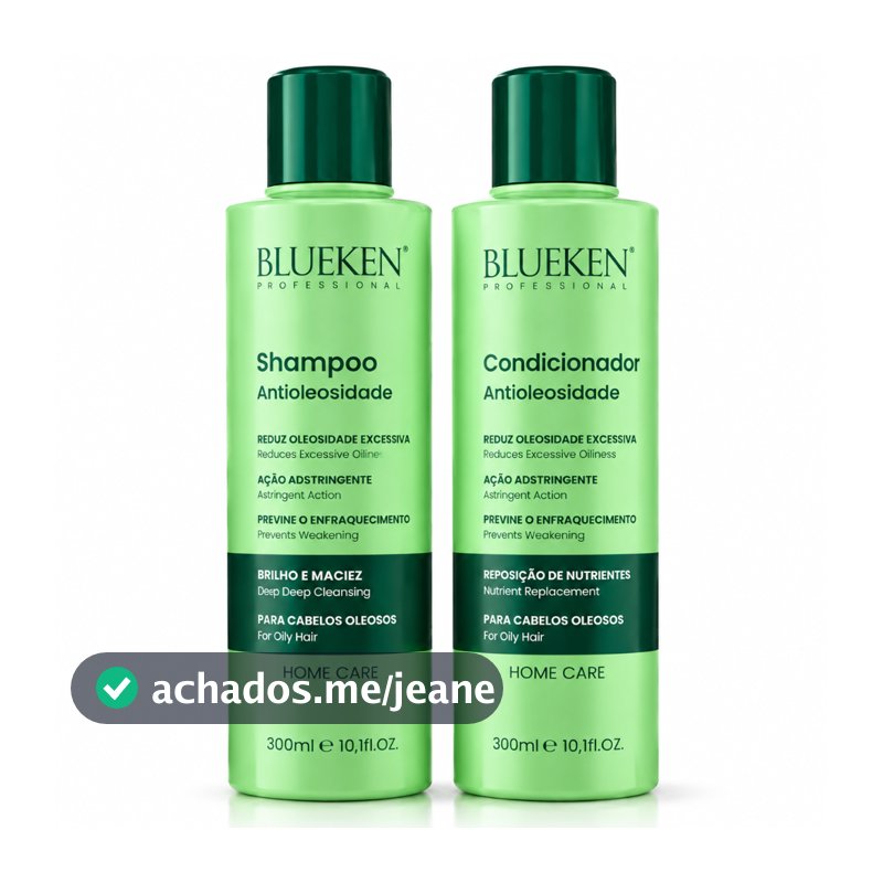 Kit Shampoo e Condicionador Blueken Professional Anti-oleosidade para Cabelo Oleoso 300ml