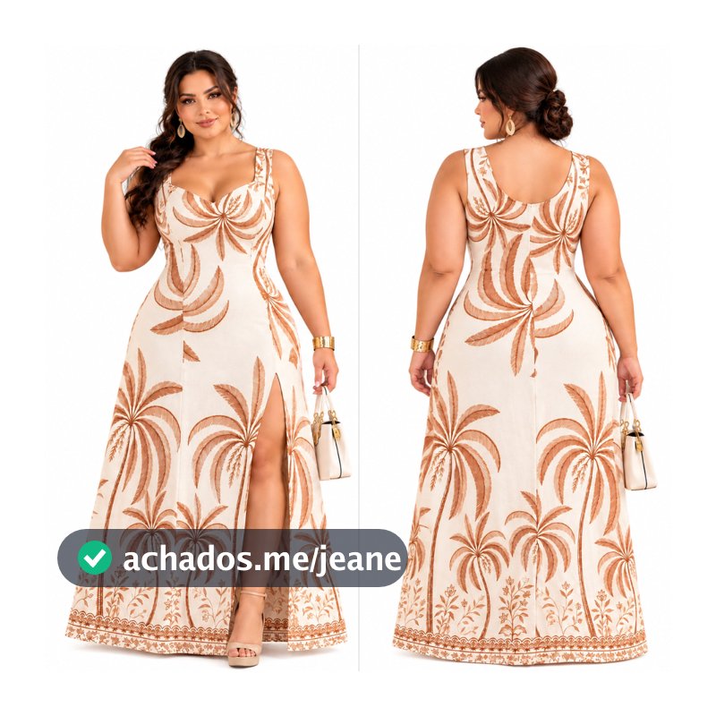 VESTIDO PLUS SIZE LONGO E TECIDO MALHA ESTAMPA FLORAL ELASTICIDADE ALTA ABERTURA FRONTAL VERAO 50 AO 52