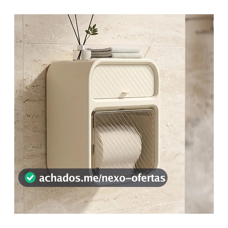 Suporte Organizador de Banheiro Multifuncional - Papel Higiênico e Lenços BEGE
