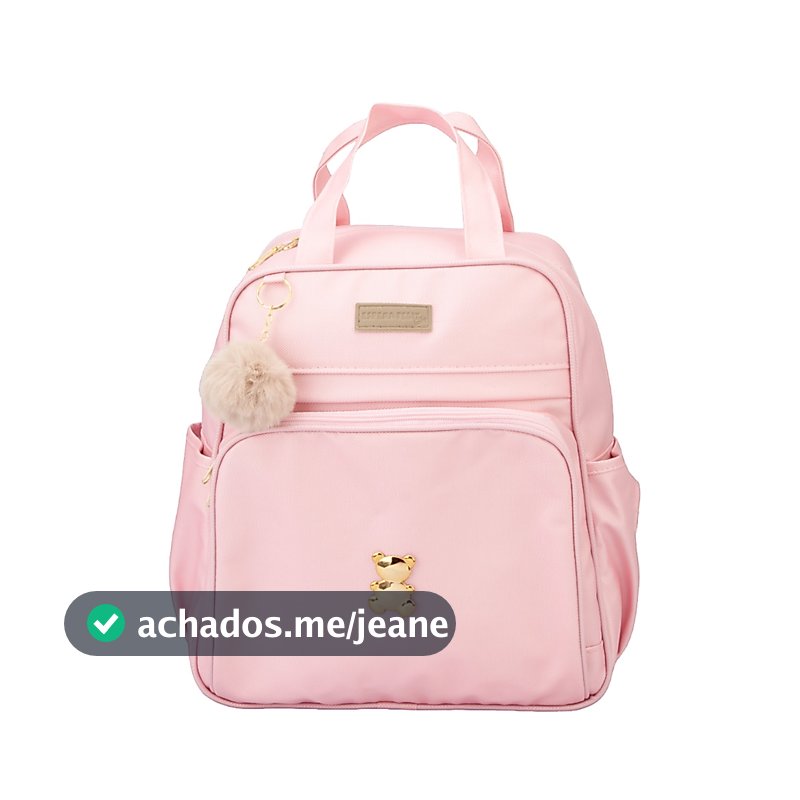Mochila Rosa Maternidade Escola Creche Luxo Novidade Tendencia