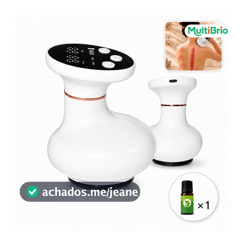 Massageador Ventosa a Vácuo Elétrico Ventosaterapia Corporal Aquecimento Massagem Terapêutica