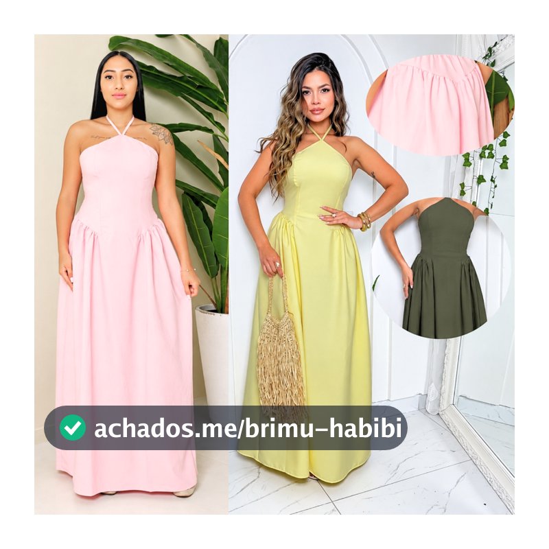 Vestido Feminino Longo Casual Chic Liso Verão 2026