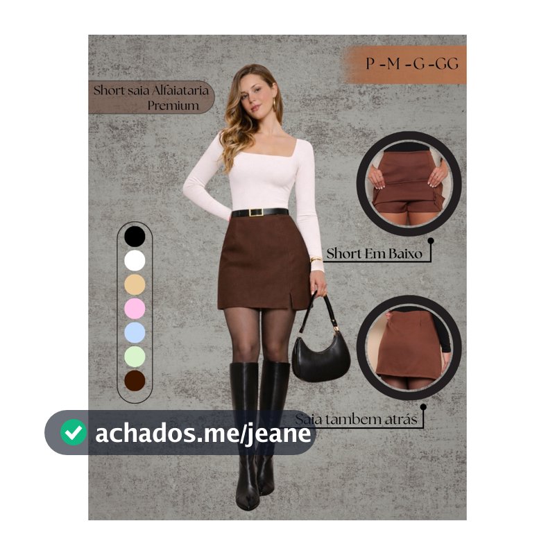 Short Saia 2 em 1 Feminino Alfaiataria Fenda Lateral Elegante Moda Casual Social