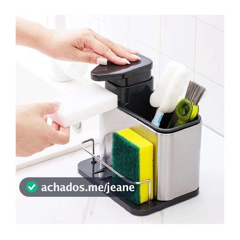 Porta Detergente Dispenser Sabão Liquido Esponja Bucha Inox