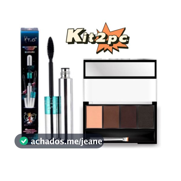 KIT Máscara para cílios a prova d'água T&G Tango RÍMEL 4D + Sombra Para Sobrancelhas Ruby Rose HB9354