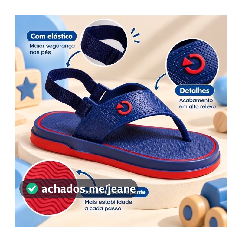Sandália Chinelo Baby Infantil com Elástico Confortável Leve Antiderrapante Macio Casual Dia a DIa