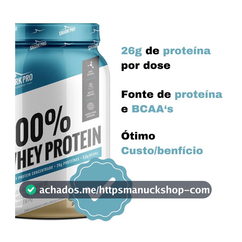 Whey Protein concentrado 100% Shark Pro 900g sabores