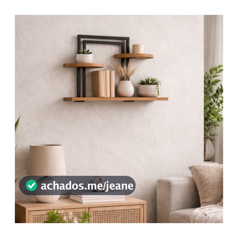 Nicho Decorativo Industrial Moderno Modelo Bali Nicho De Parede com Praleteira Sala Quarto Hall
