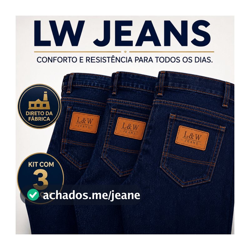 Kit 3 Calças Jeans Masculina Tradicional com Elastano Preço de Fabrica