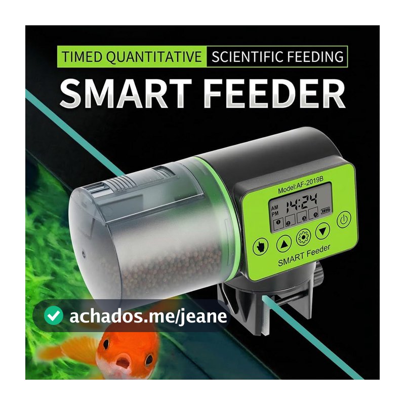 Alimentador Automático Dosador Comida Peixes Aquario 200ml