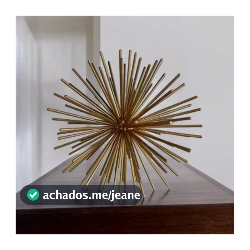 Escultura Ouriço decorativo de metal 20 cm