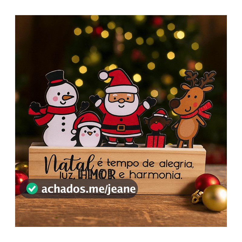 Enfeite de Natal, Decoração Natalina, Enfeite de Mesa Natal, Natal é Tempo de Alegria
