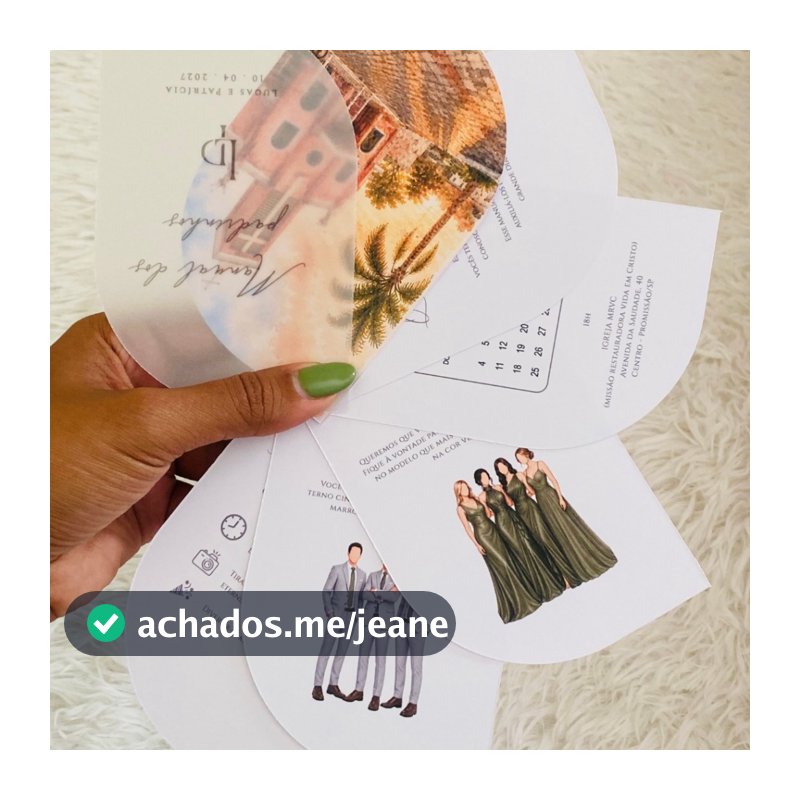 Manual de Padrinhos para Casamento Verde Oliva - Modelo Dois Cantos Arredondados