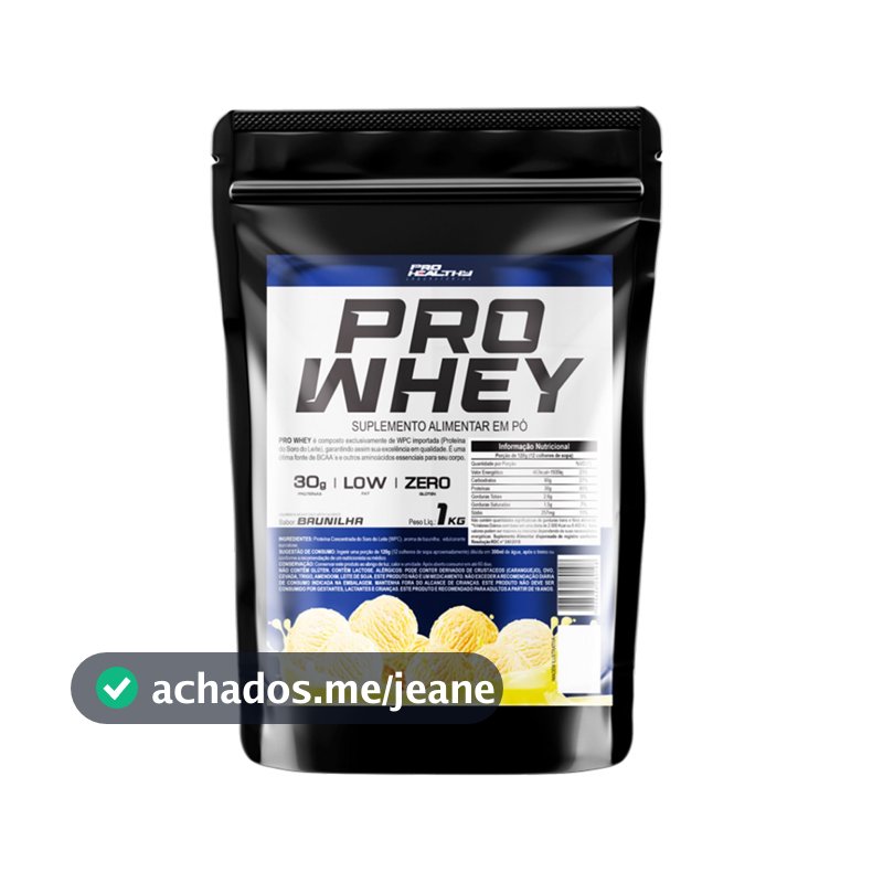 Pro Whey Protein Concentrado Puro - Refil 1kg - Pro Healthy