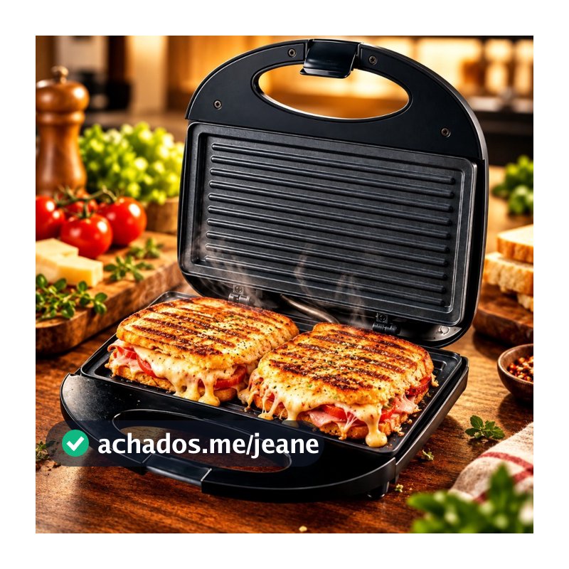 SANDUICHEIRA ELÉTRICA 220v ou 127v GRILL Prensa Dupla 2 em 1 Antiaderente MISTO QUENTE, TORRADEIRA