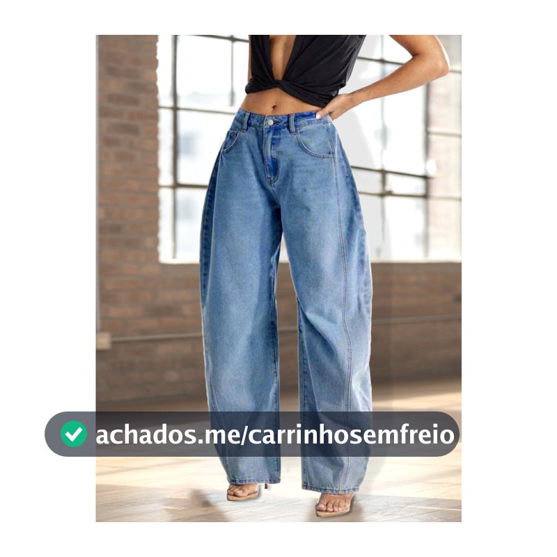 Calça Jeans Feminina Wide Leg Baggy Estilo Mom Balão Barrel Cintura Alta Lançamento