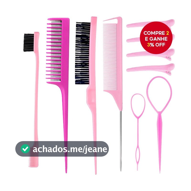 10 Pcs Profissionais para Cabelos Tranças Baby Hair e Penteados