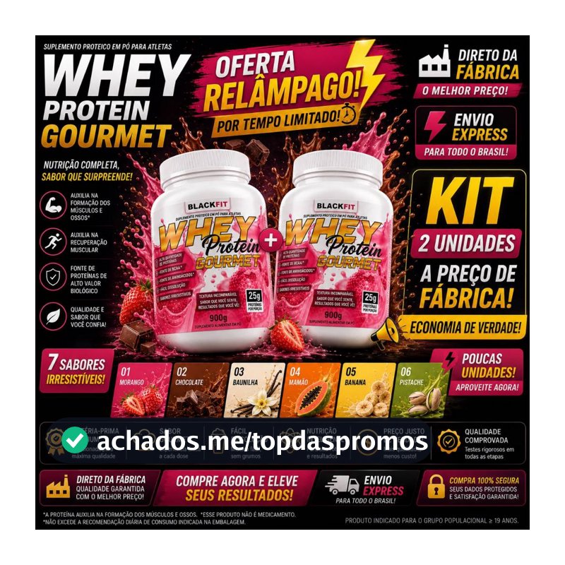 2 WHEY - MAIS SABOROSO E MAIS BARATO - QUALIDADE DA MATÉRIA PRIMA 100% IMPORTADA