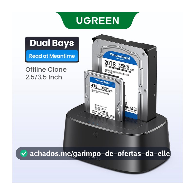 UGREEN HDD Docking Station SATA Para USB 3.0 Adaptador 2.5 3.5 SSD Disco Caso HD Caixa Doca Rígido Gabinete