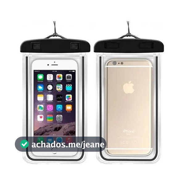 KIT Capa Bolsa Prova Dágua Impermeável Celular Transparente Universal Capa Celular Dágua