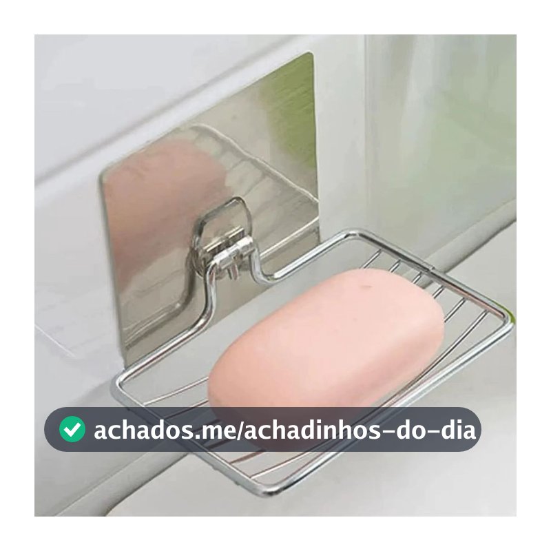 Saboneteira De Inox Com Adesivo Sem Furo Fixação Forte Resistente Prata