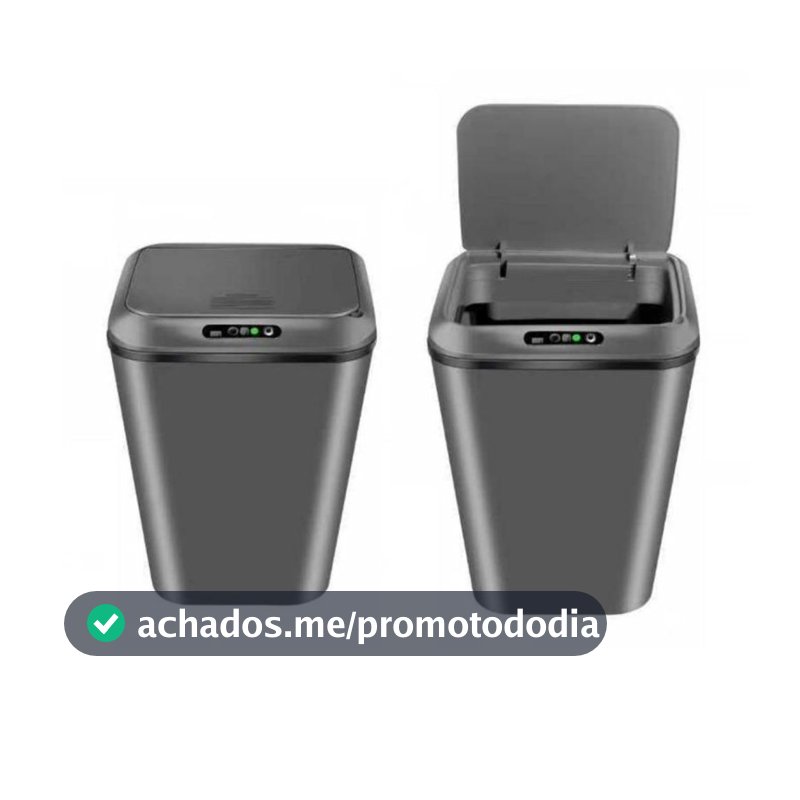 Lixeira com Sensor Automático Abre Fácil em Toque Cesto Lixo Casa 16 Litros