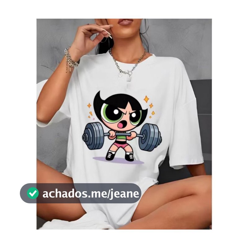 Camiseta Feminina 100% Algodão Academia Fitness Meninas Poderosas Pluz Size