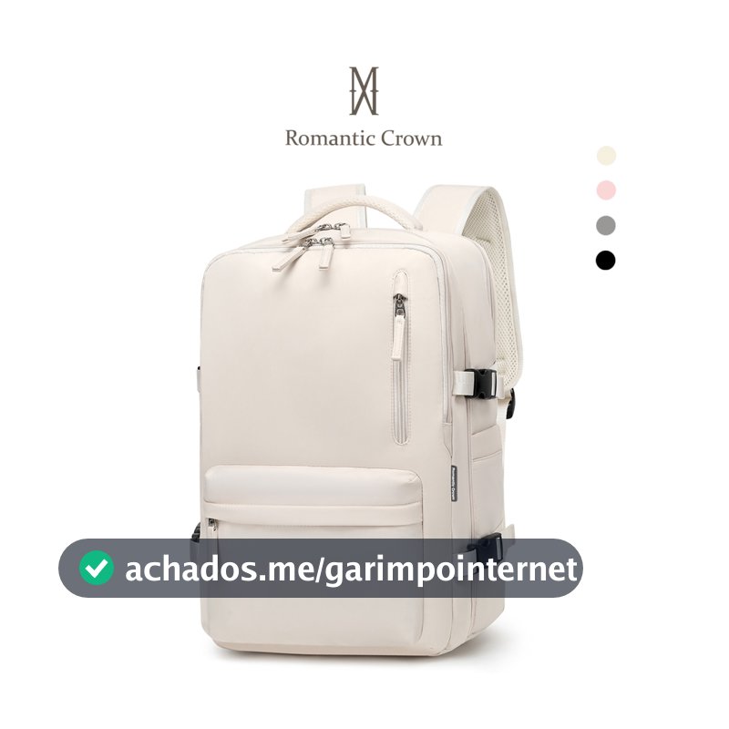 ROMANTIC CROWN Mochila De Viagem Feminina Multifuncional Impermeável Reforçada Expansível para Trilha Esportiva