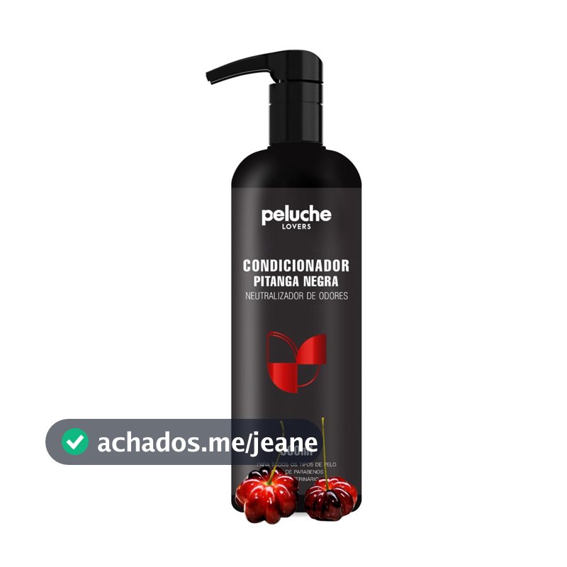 Condicionador Pet Eliminador de Odores para Cães e Gatos Peluche Pitanga Negra 500ml – Brilho e Perfume