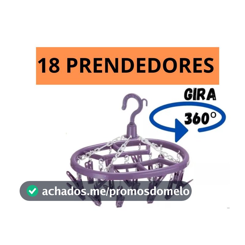1 Varal De Calcinha Cueca Meia Com 18 Prendedores Lavanderia Secagem