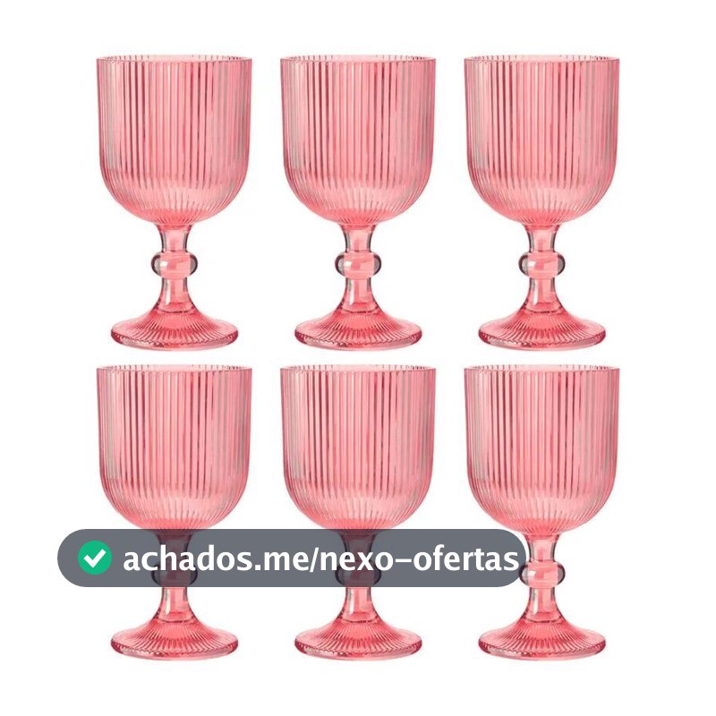 Jogo De 6 Taças Canelada 390ml