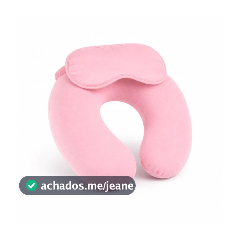 Kit Almofada/Travesseiro de Pescoço + Máscara de Viagem Para Dormir