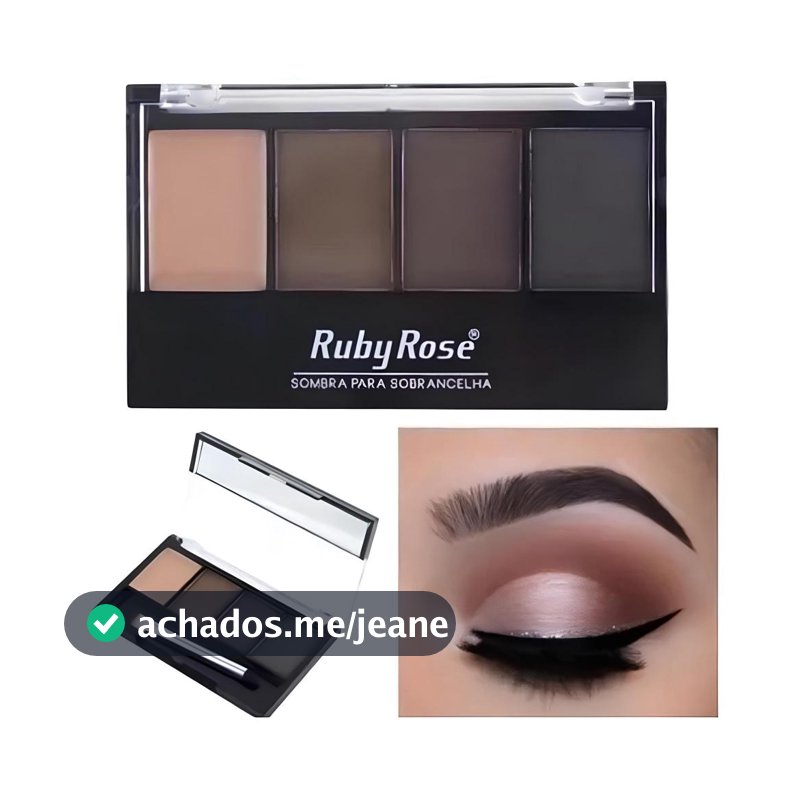 Trio de Sombras para Sobrancelhas Alta Pigmentação Ruby Rose HB 9354