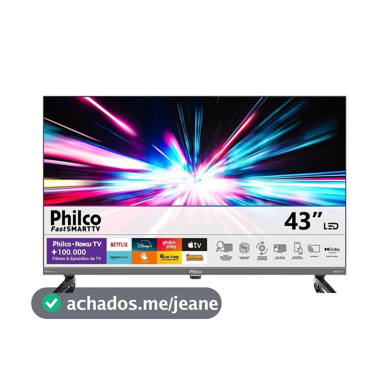 Smart TV 43" Philco QLED HDR10 Roku TV P43KRB