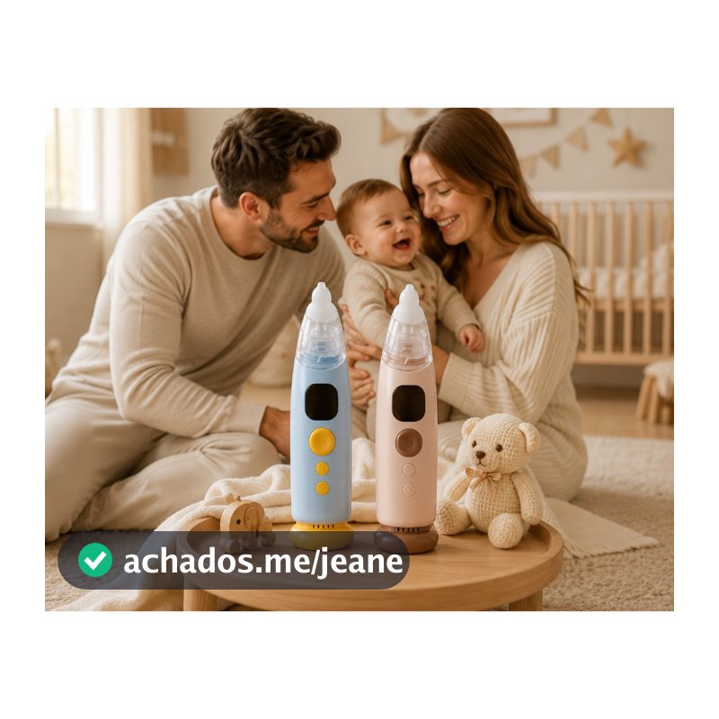 Aspirador Nasal Elétrico Infantil para Bebê USB com LED – 9 Níveis de Sucção e Música
