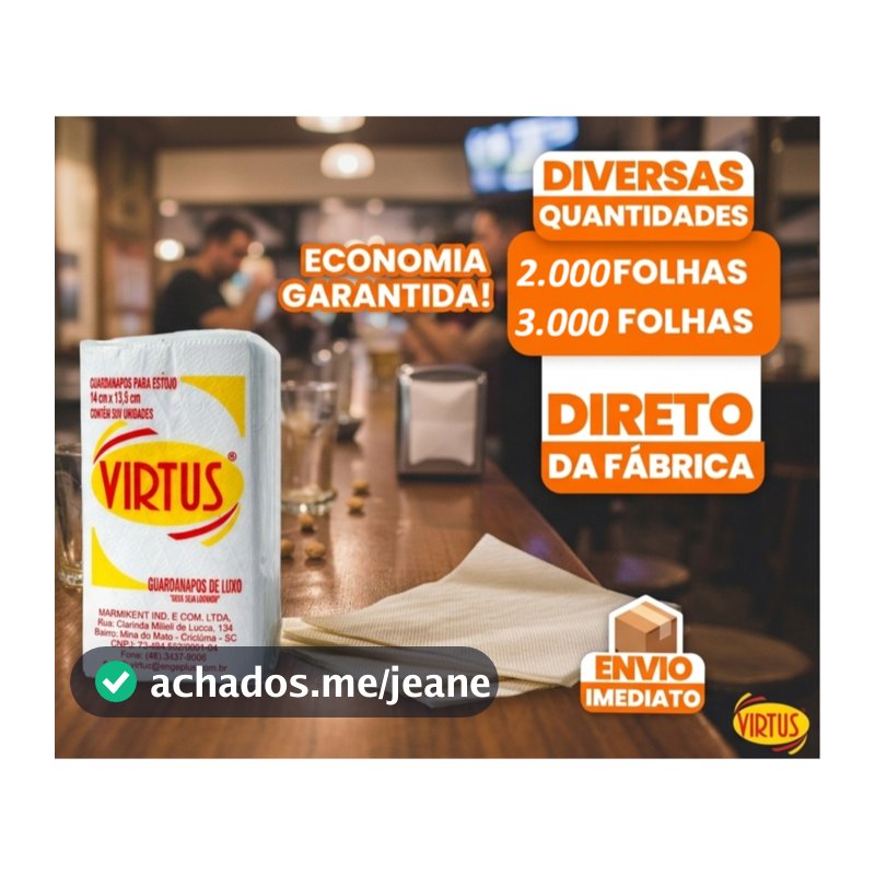 3000/2000 Guardanapos Bem Branquinho Estojo TV Seda branco Virtus Balcão bar Lanchonete Restaurante Padaria 14x14cm