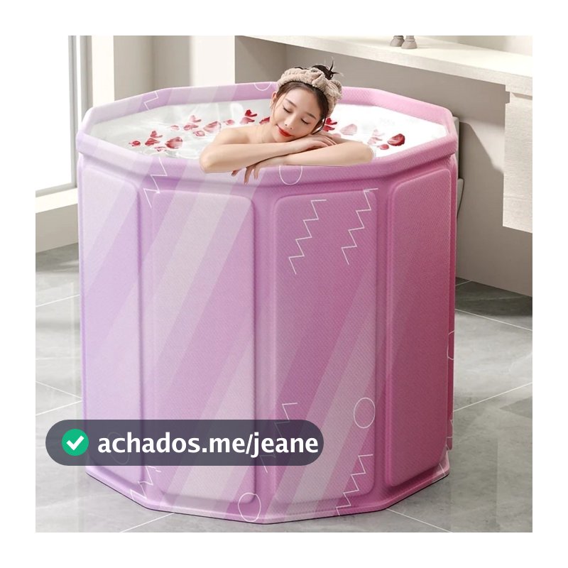 Banheira Dobrável SPA Adulto Portátil 70cm 254 Litros Ofurô Reforçado com Drenagem Rápida