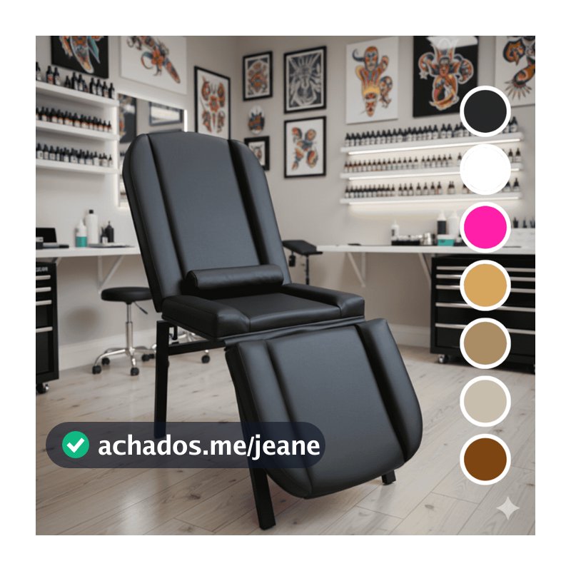 Maca 3 Posições Reclinável Estética Tattoo Massagem BodyPiercing Blue Hell Compact One + Brinde